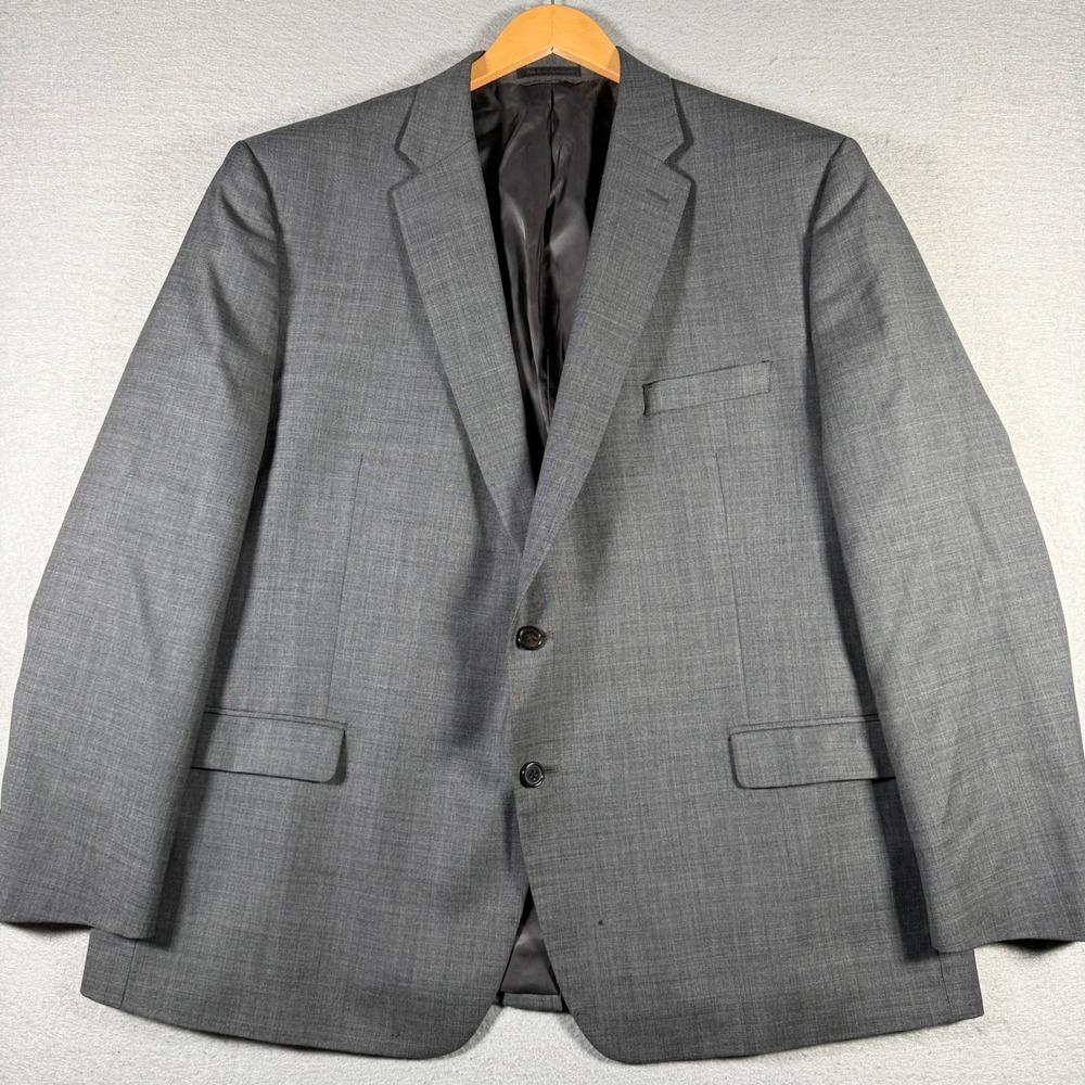 Lauren Ralph Lauren Mens Grey Wool 2-Button Blazer Jacket Natural 50R 50 Regular
